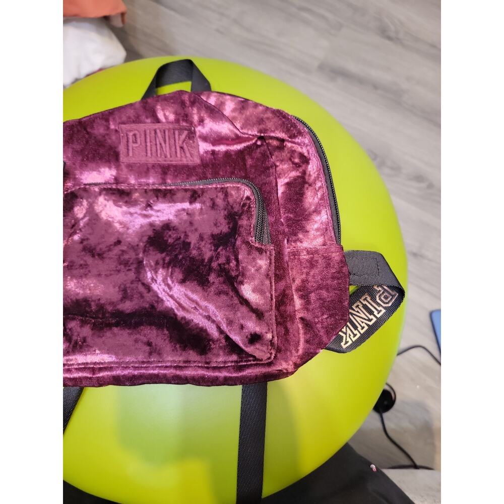 Victoria's Secret PINK Luxe Velvet Mini Backpack Violet Y2K Twee Boho - Picture 3 of 4